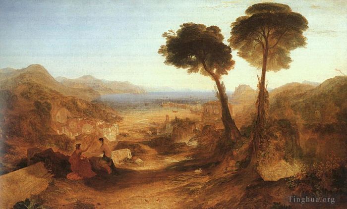 约瑟夫·马洛德·威廉·特纳 的油画作品 -  《拜亚湾与阿波罗和女预言家》