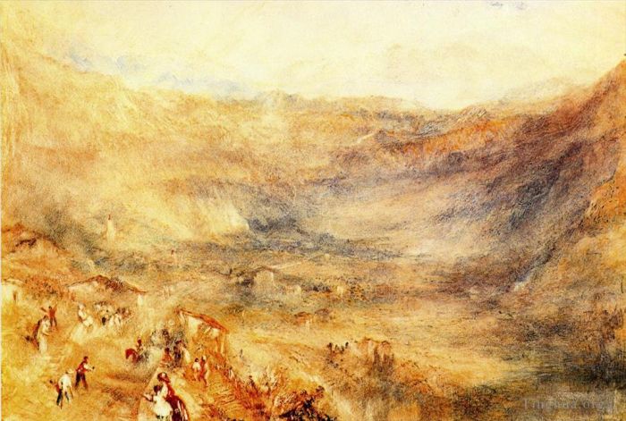 约瑟夫·马洛德·威廉·特纳 的油画作品 -  《从梅林根出发的布鲁尼格山口》