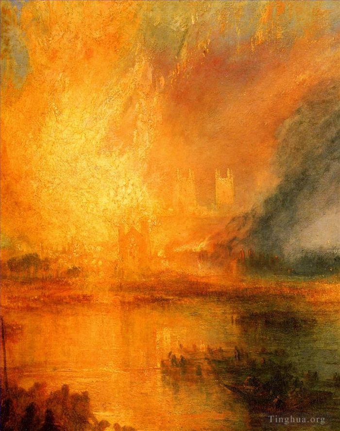 约瑟夫·马洛德·威廉·特纳 的油画作品 -  《烧毁上议院和下议院细节1》