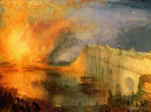 艺术家约瑟夫·马洛德·威廉·特纳作品《烧毁上议院和下议院》