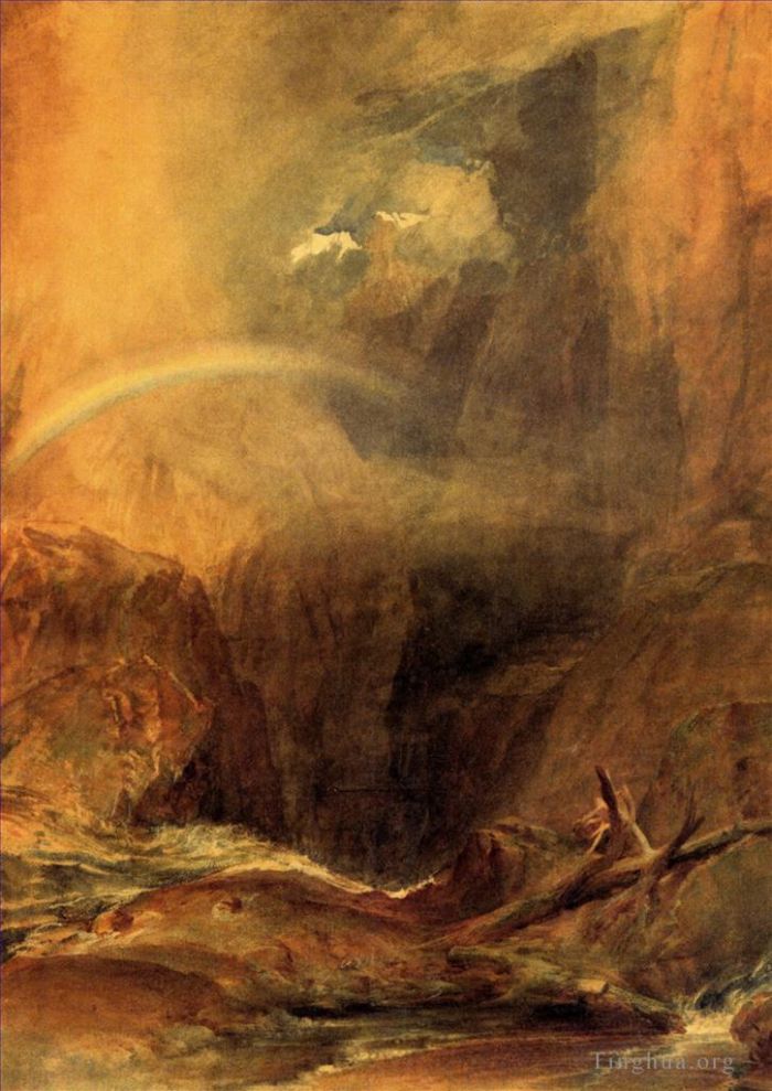 约瑟夫·马洛德·威廉·特纳 的油画作品 -  《圣戈塔德魔鬼桥》