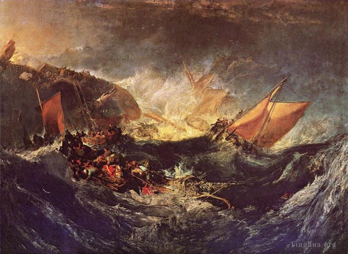 约瑟夫·马洛德·威廉·特纳 的油画作品 -  《运输船的残骸》