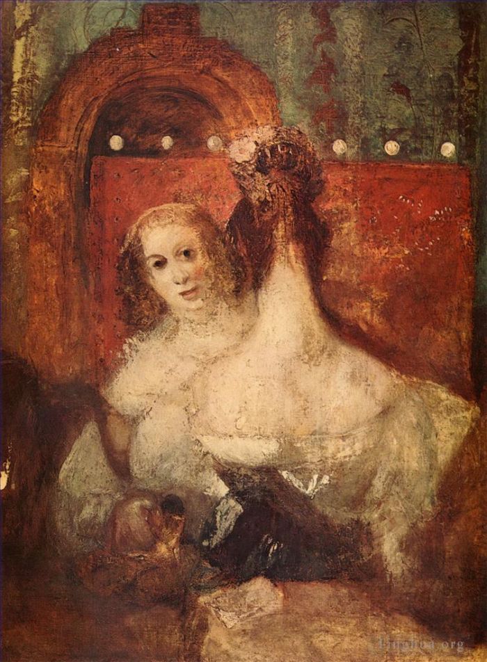 约瑟夫·马洛德·威廉·特纳 的油画作品 -  《两个女人和一个信特纳》
