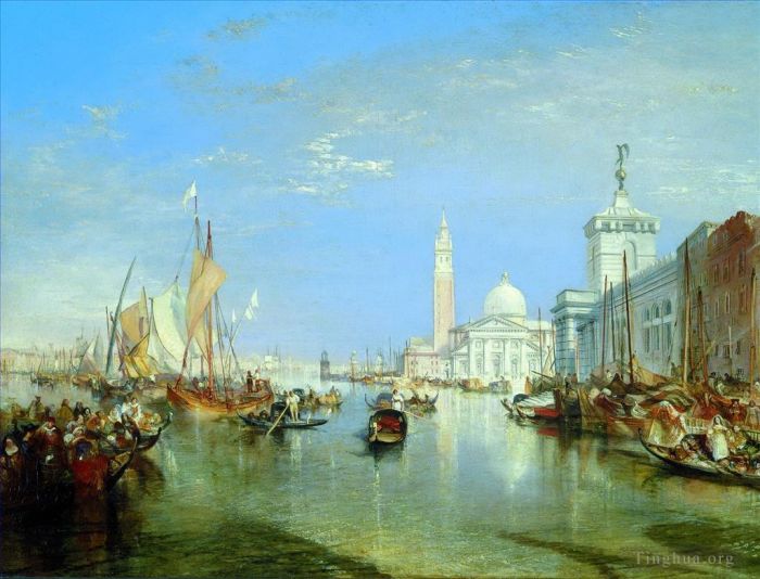 约瑟夫·马洛德·威廉·特纳 的油画作品 -  《威尼斯,多加纳和圣乔治马焦雷蓝色特纳》