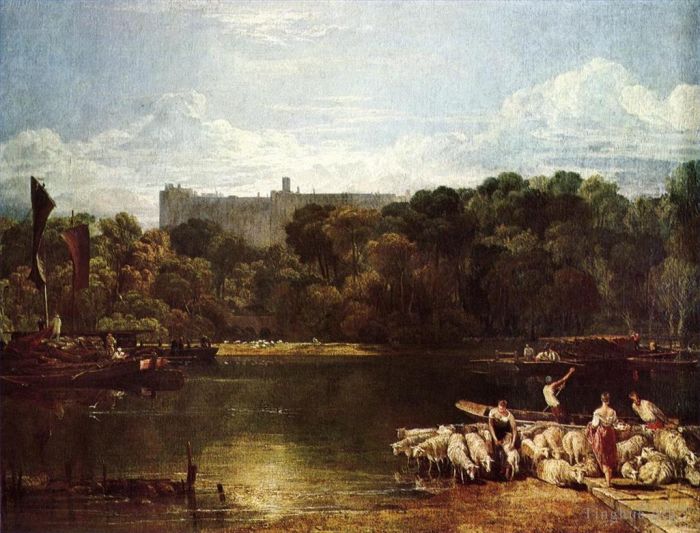 约瑟夫·马洛德·威廉·特纳 的油画作品 -  《从泰晤士河看温莎城堡》