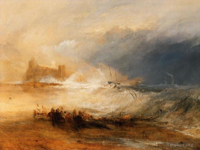 约瑟夫·马洛德·威廉·特纳 的油画作品 -  《诺森伯兰郡清障者海岸》