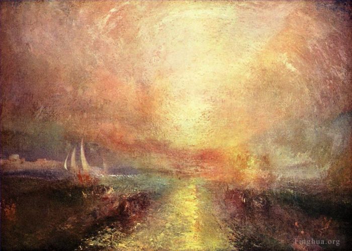约瑟夫·马洛德·威廉·特纳 的油画作品 -  《游艇接近海岸特纳》