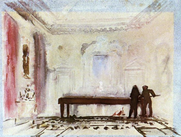 约瑟夫·马洛德·威廉·特纳 的各类绘画作品 -  《佩特沃斯·特纳打台球》