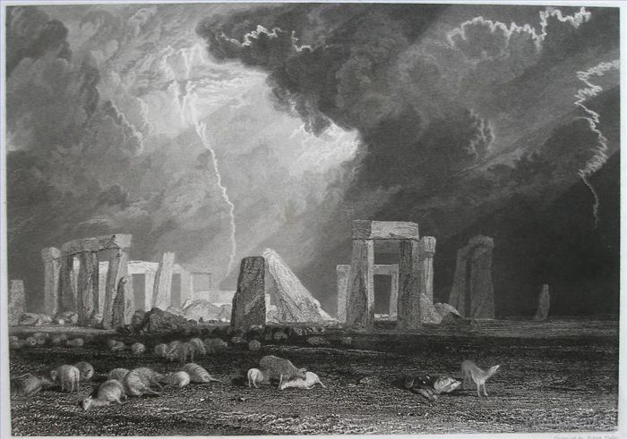 约瑟夫·马洛德·威廉·特纳 的各类绘画作品 -  《巨石阵细节特纳》