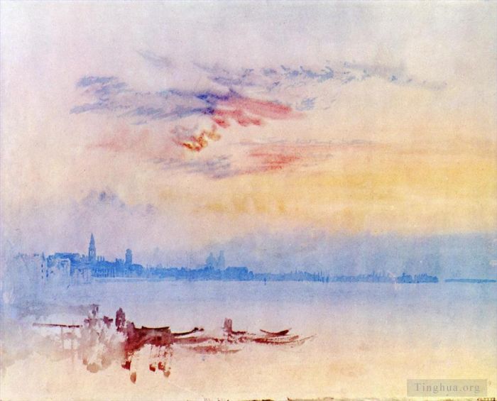 约瑟夫·马洛德·威廉·特纳 的各类绘画作品 -  《威尼斯从Guidecca日出向东看》