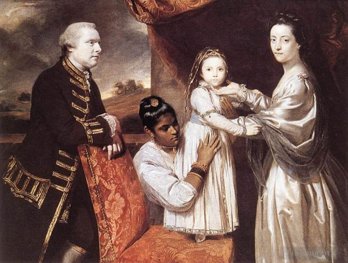 乔舒亚·雷诺兹爵士 的油画作品 -  《乔治·克莱夫和他的家人》