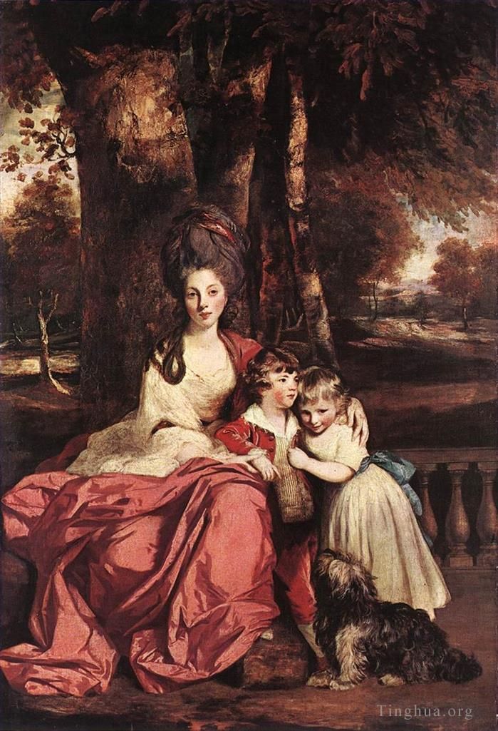 乔舒亚·雷诺兹爵士 的油画作品 -  《德尔梅夫人和她的孩子们》