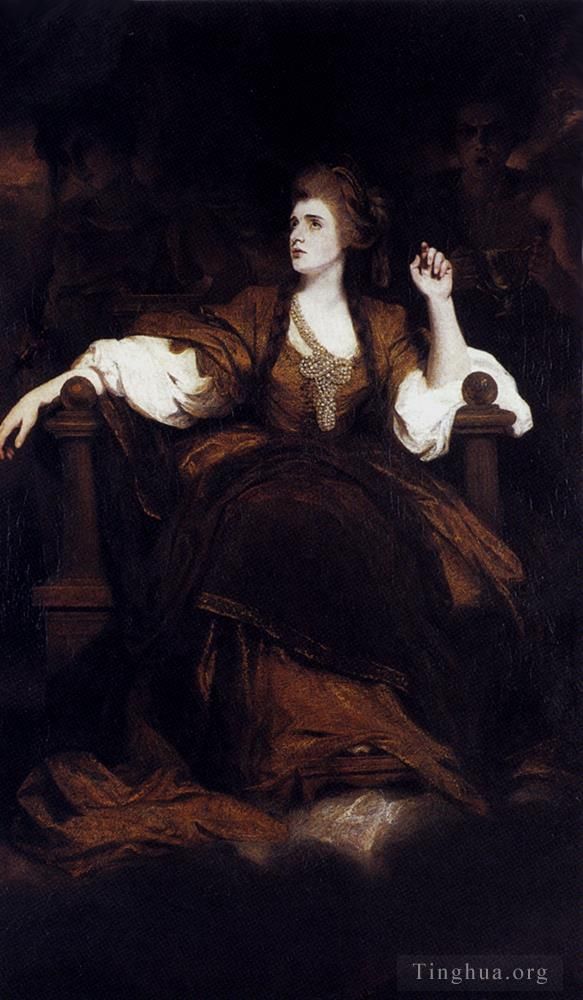 乔舒亚·雷诺兹爵士 的油画作品 -  《西登斯夫人作为悲剧缪斯的肖像》