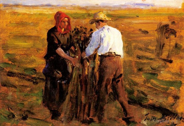 朱尔斯·阿道夫艾梅·路易斯·布勒东 的油画作品 -  《油菜搭配》