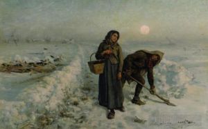 艺术家朱尔斯·阿道夫艾梅·路易斯·布勒东作品《冬季阿图瓦之路》