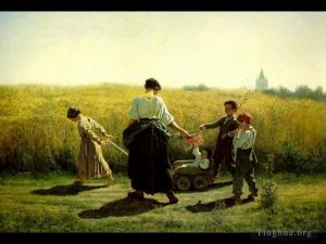 艺术家朱尔斯·阿道夫艾梅·路易斯·布勒东作品《出发前往田野》