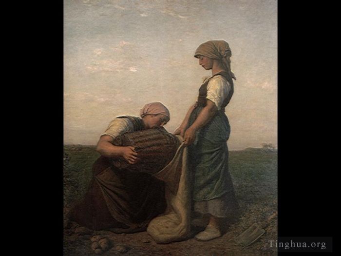 朱尔斯·阿道夫艾梅·路易斯·布勒东 的油画作品 -  《马铃薯收获》