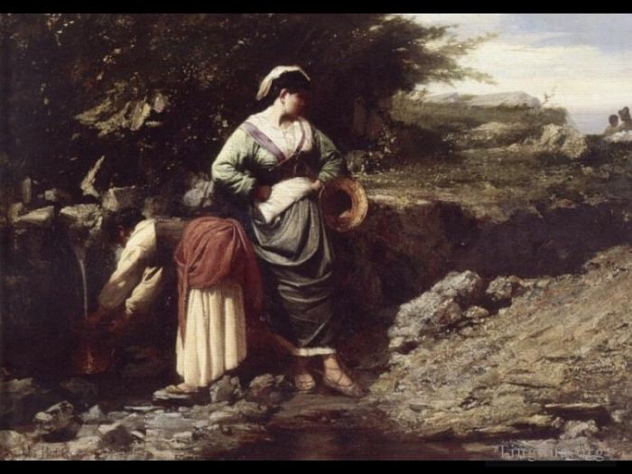朱尔斯·阿道夫艾梅·路易斯·布勒东 的油画作品 -  《水载体》