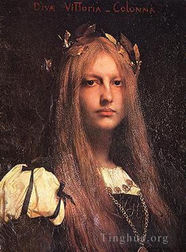 朱尔斯·约瑟夫·莱菲博瑞 的油画作品 -  《歌星维多利亚·科隆纳》