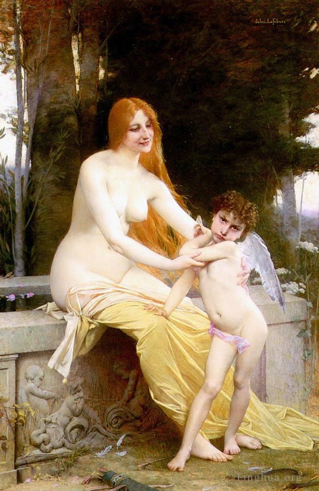 朱尔斯·约瑟夫·莱菲博瑞 的油画作品 -  《LAmour,Blesse,裸体》