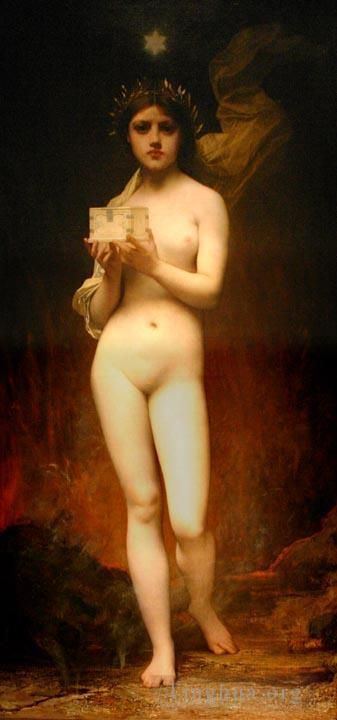 朱尔斯·约瑟夫·莱菲博瑞 的油画作品 -  《潘多拉裸体》