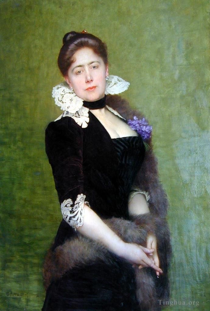 朱尔斯·约瑟夫·莱菲博瑞 的油画作品 -  《一位女士的肖像》