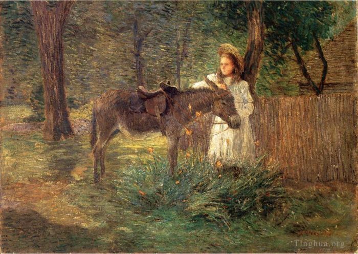 朱利安·奥尔登·威尔 的油画作品 -  《骑行之后又名拜访邻居印象派》
