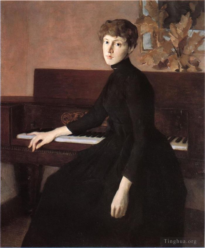 朱利安·奥尔登·威尔 的油画作品 -  《在钢琴旁》
