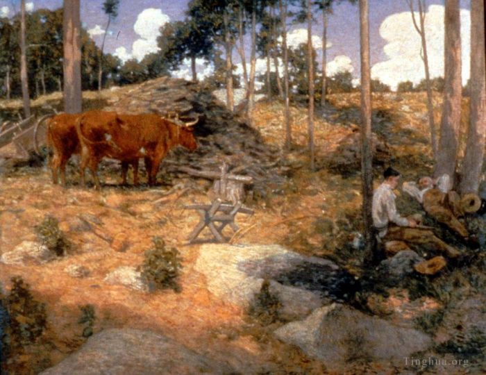 朱利安·奥尔登·威尔 的油画作品 -  《新英格兰中午休息》