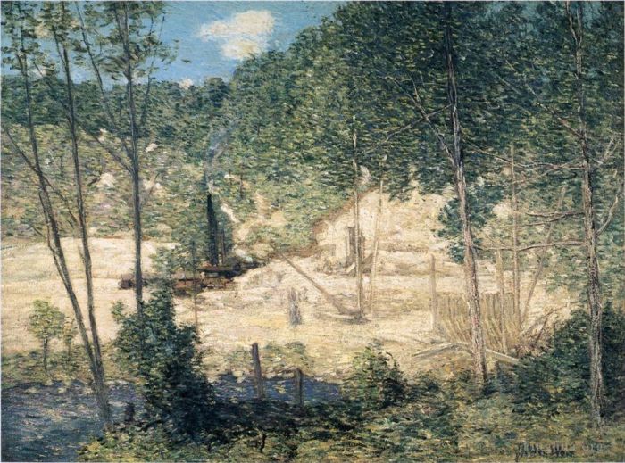 朱利安·奥尔登·威尔 的油画作品 -  《大坝的建设》