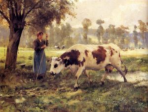 艺术家朱利安·迪普雷作品《牧场上的奶牛》