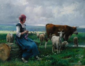 艺术家朱利安·迪普雷作品《德帕德斯与山羊,绵羊和牛》