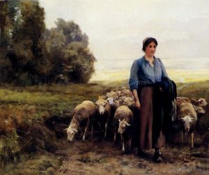 艺术家朱利安·迪普雷作品《牧羊女与她的羊群》