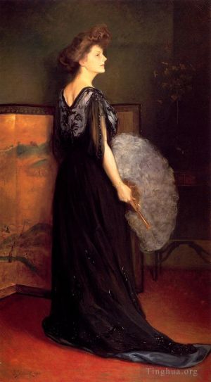 艺术家朱利叶斯·勒布朗·斯图尔特作品《弗朗西斯·斯坦顿·布莱克夫人的肖像》