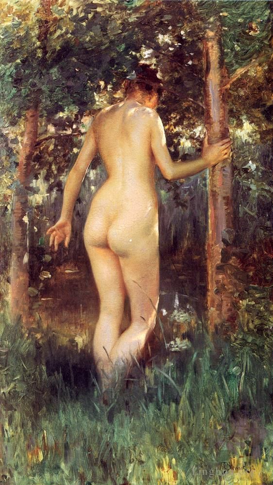 朱利叶斯·勒布朗·斯图尔特 的油画作品 -  《裸体女人的研究》