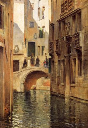 艺术家朱利叶斯·勒布朗·斯图尔特作品《威尼斯运河》