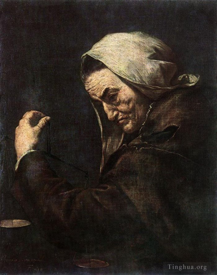 胡塞佩·德·里贝拉 的油画作品 -  《老放债人》