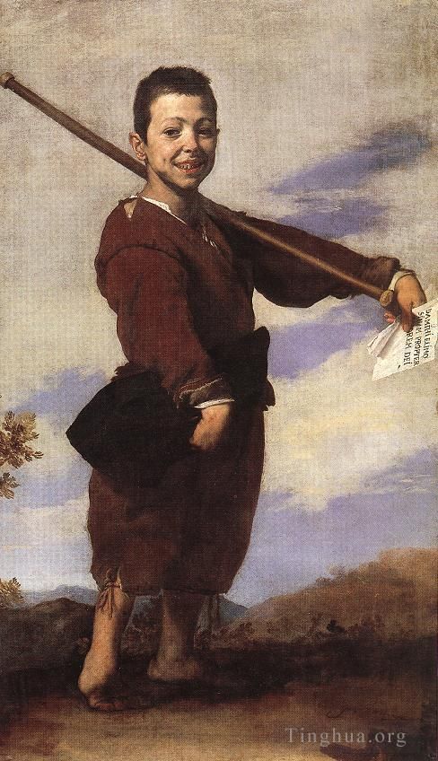 胡塞佩·德·里贝拉 的油画作品 -  《马蹄足男孩》