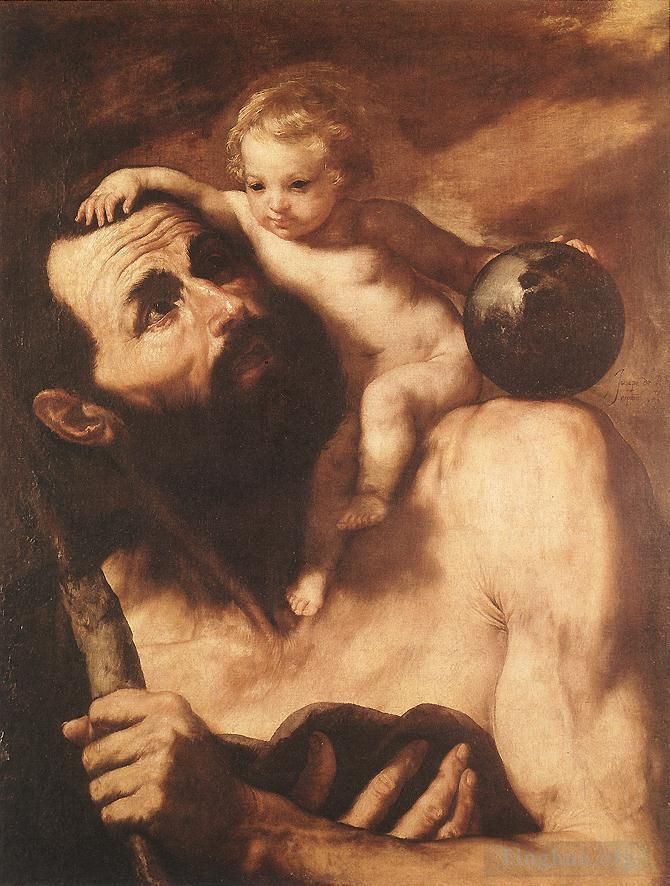 胡塞佩·德·里贝拉 的油画作品 -  《圣克里斯托弗》