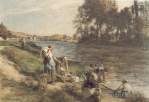 艺术家莱昂·奥古斯丁·莱尔米特作品《马恩河畔拉沃斯》