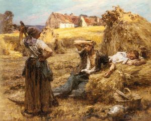 艺术家莱昂·奥古斯丁·莱尔米特作品《农民的狂欢》
