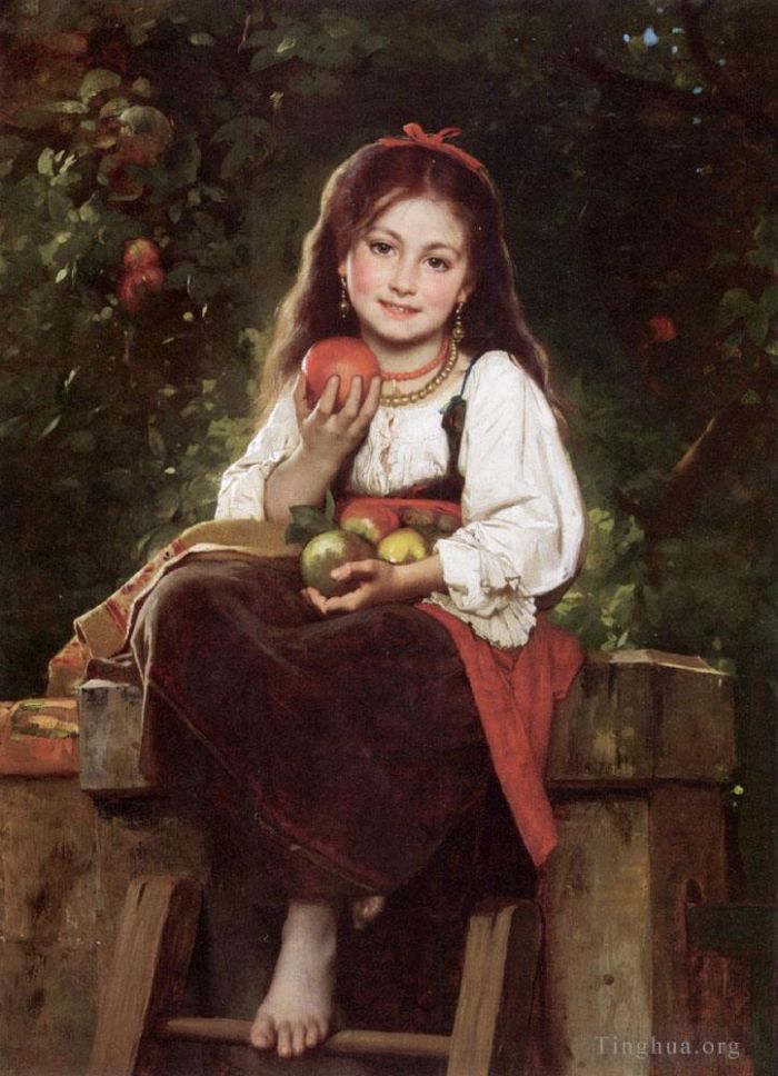 莱昂·巴兹勒·佩罗 的油画作品 -  《苹果采摘器》