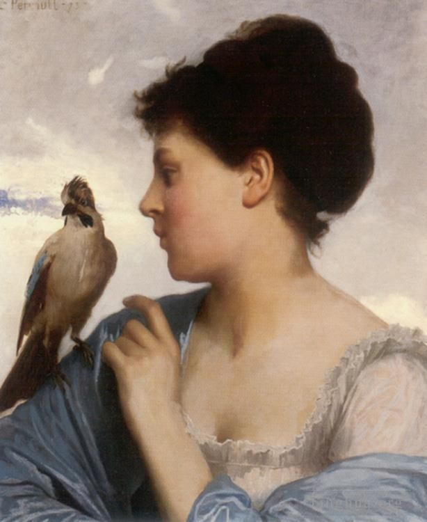 莱昂·巴兹勒·佩罗 的油画作品 -  《耍鸟人,1873》