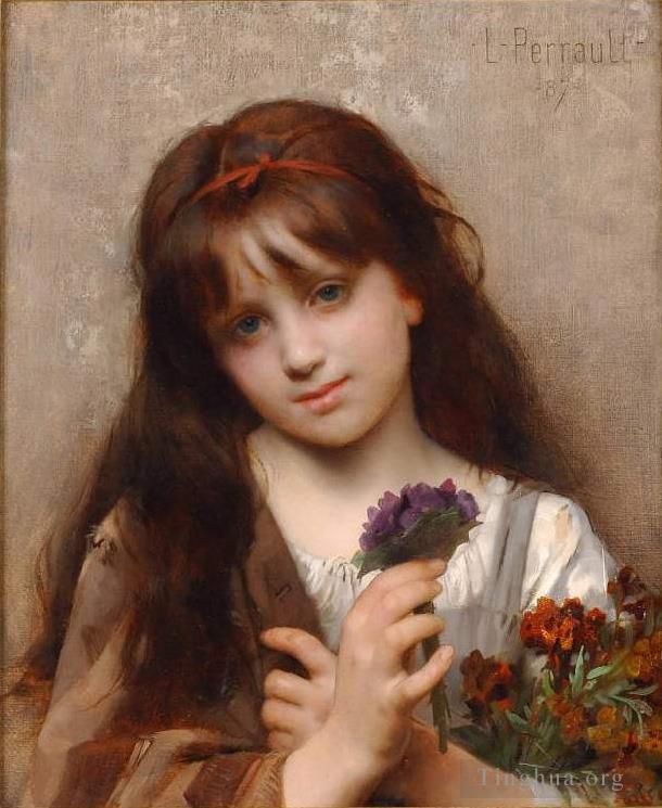 莱昂·巴兹勒·佩罗 的油画作品 -  《卖花人》