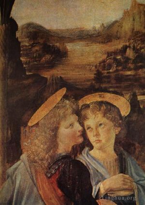 艺术家列奥纳多·达·芬奇作品《基督的洗礼》