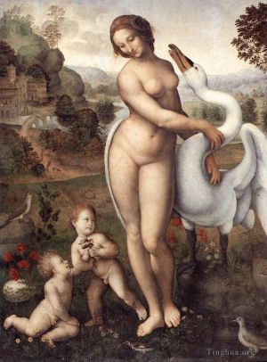 艺术家列奥纳多·达·芬奇作品《丽达1510》