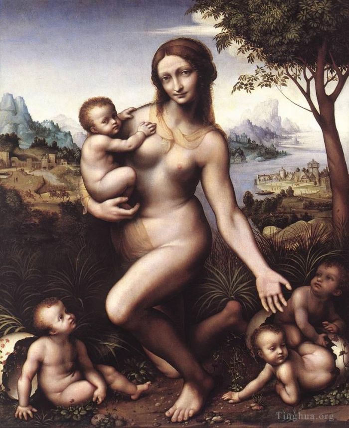 列奥纳多·达·芬奇 的油画作品 -  《勒达1530》