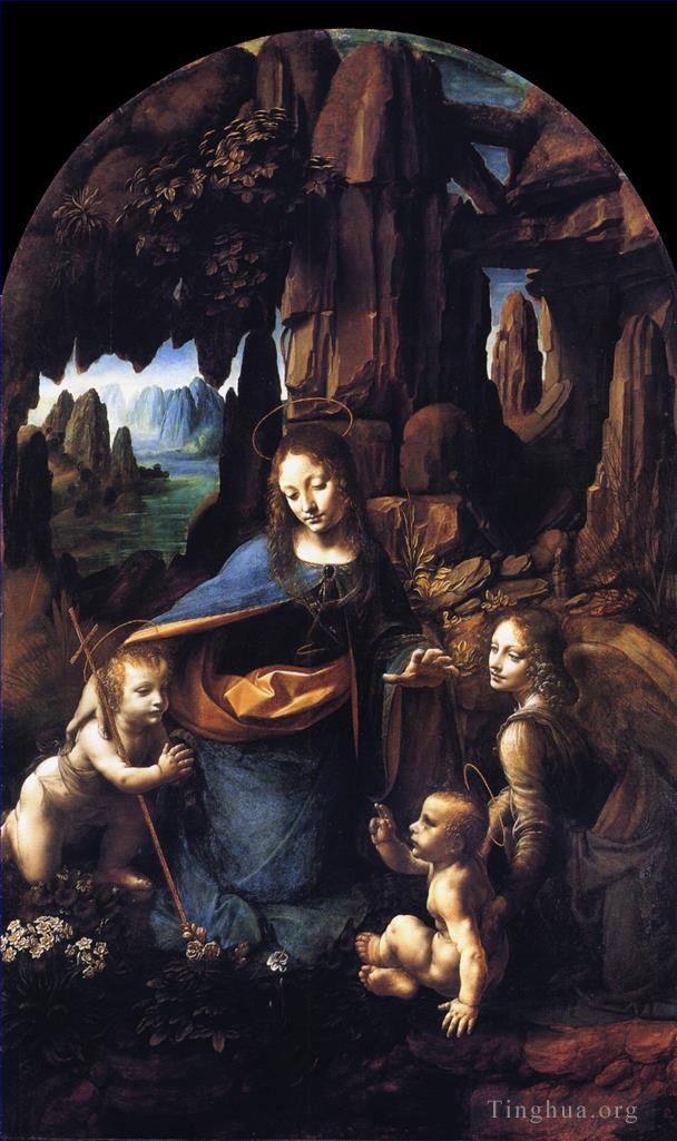 列奥纳多·达·芬奇 的油画作品 -  《岩间圣母,1491》