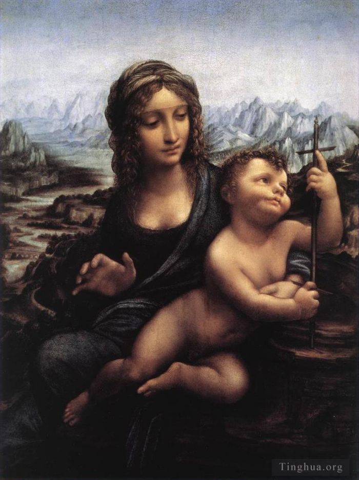 列奥纳多·达·芬奇 的油画作品 -  《1510年后麦当娜与绕线机》