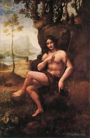 艺术家列奥纳多·达·芬奇作品《荒野中的圣约翰巴克斯》